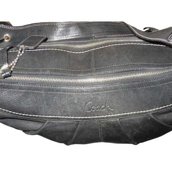 Coach 2010 Soho Black Leather Large Pleated Hobo Buckle Strap Shoulder Bag - Picture 14 of 14